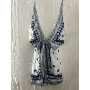 L'Atiste by Amy Crochet V-Neck Adjustable Straps Multicolor Romper Size M Medium